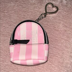 Victoria’s Secret striped mini backpack keychain